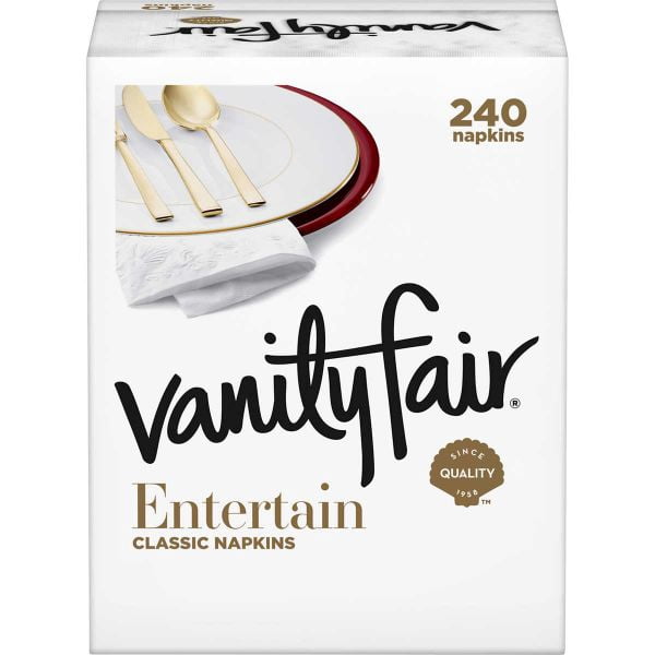Vanity Fair Impressions Dinner Paper Napkins, 240 Count