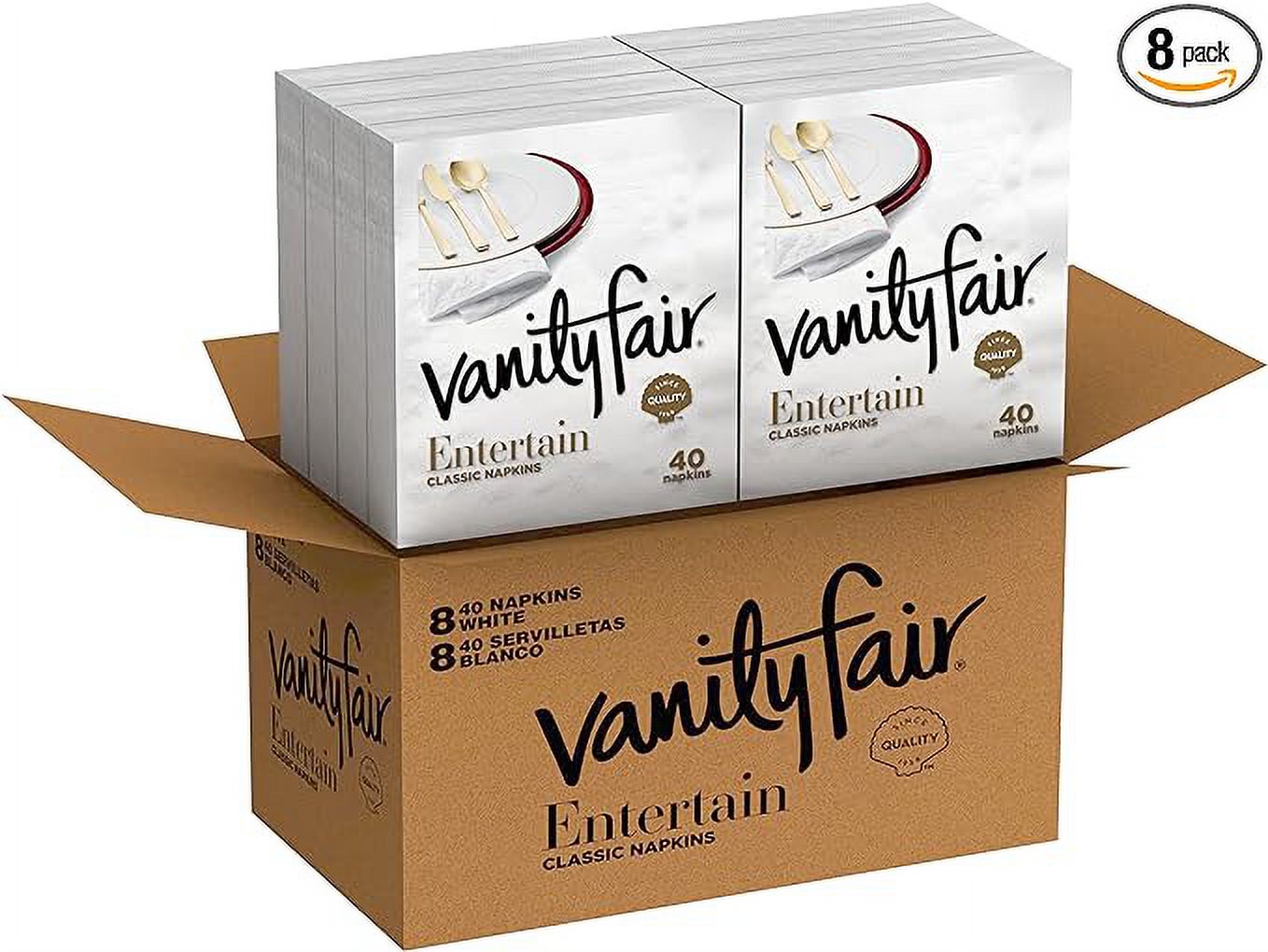 Vanity Fair Entertain Paper Napkins, 3Ply Disposable Napkins, Dinner