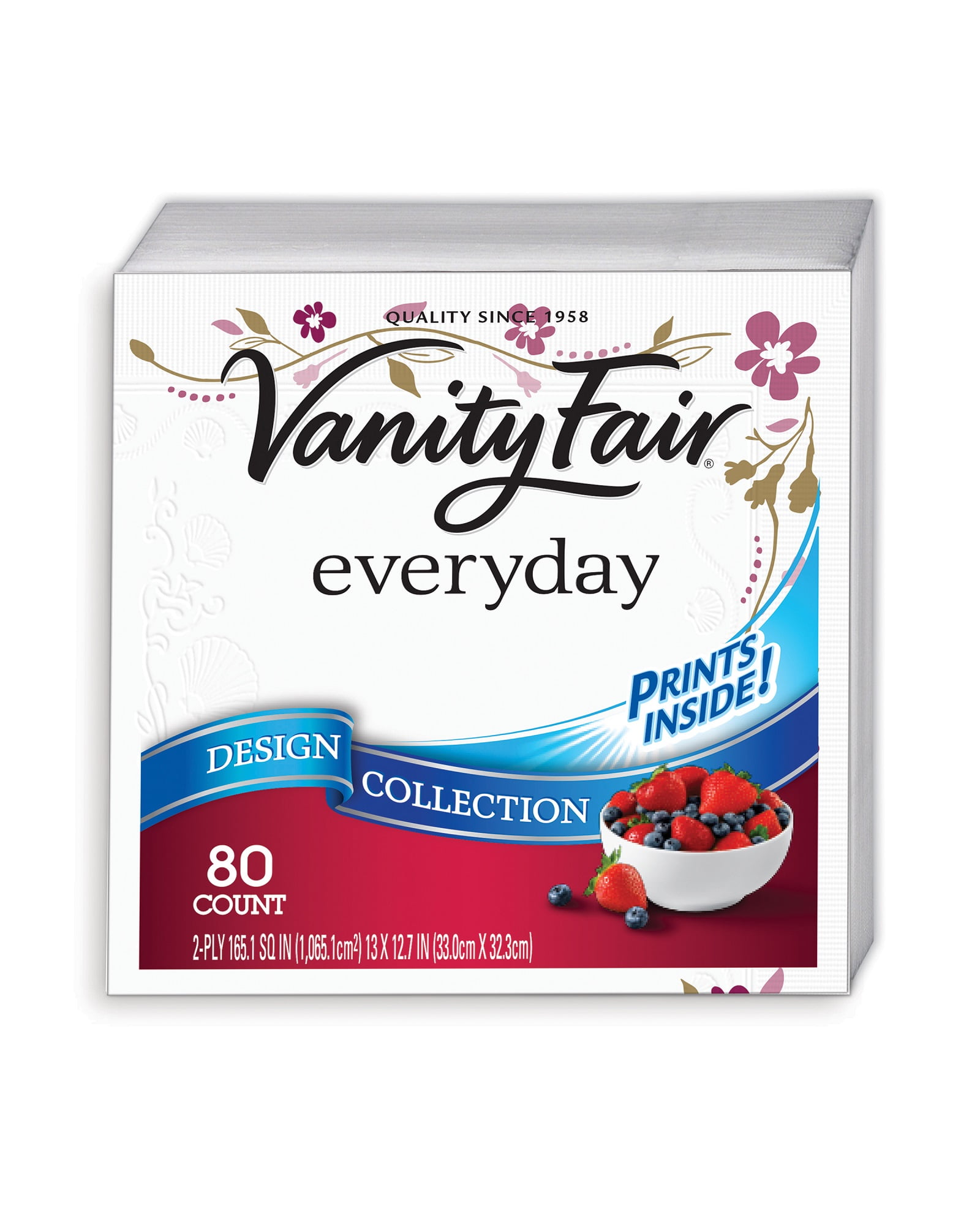 Vanity Fair Everyday Design Collection Napkins, 80 Count