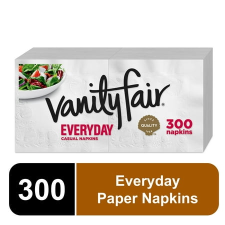 Vanity Fair Everyday Dinner Napkins, 2-Ply, White, 300/pack | Bundle of 5 Packs