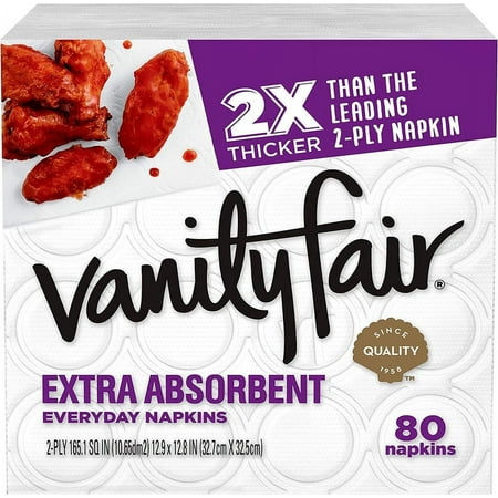 Vanity Fair Everyday Extra Absorbent Premium Paper Napkin, 960 Count, Dinner Napkin for Messy Meals