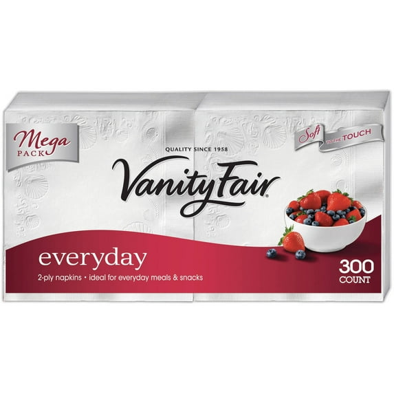 Vanity Fair Everyday Napkins, 2-ply White, 300ct