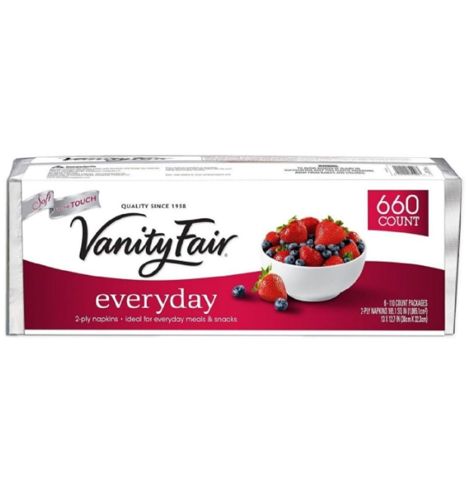 Vanity Fair Everyday Napkins, Disposable White Paper Napkins, 660 Count