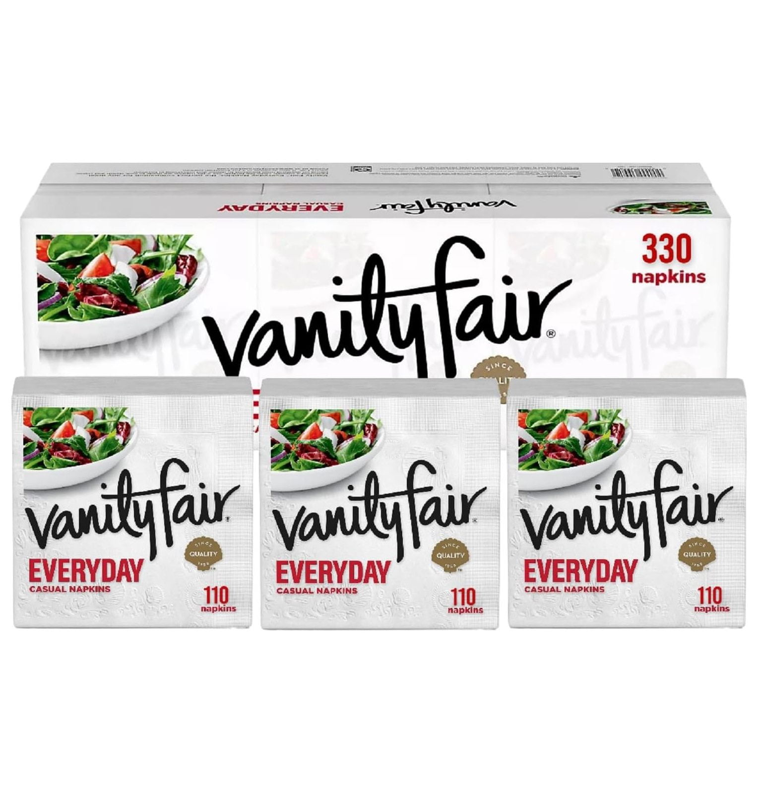 Vanity Fair Everyday Paper Napkins 110 2Ply Disposable Napkins (Pack
