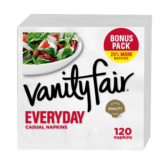 Vanity Fair Everyday Paper Napkins, 2-ply White, 120ct