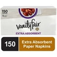 Vanity Fair Extra Absorbent Disposable Paper Napkins, White, 150 Count