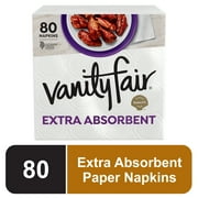 Vanity Fair Extra Absorbent Disposable White Napkins 80 Count