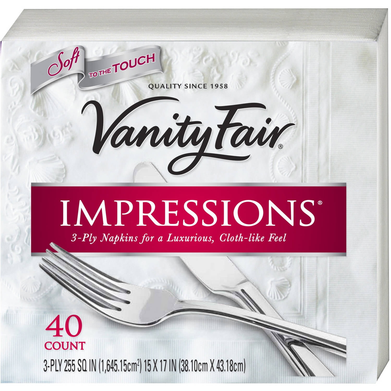 Vanity Fair Impressions Napkins, 40 Count