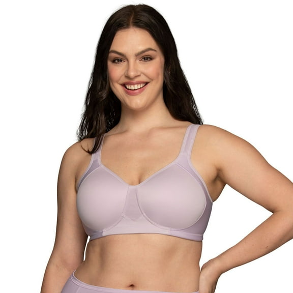 Vanity Fair Medium Impact Sports Bras for Women, Breathable, Moisture Wicking, Padded Cups up to DDD, Wireless-Soft Violet