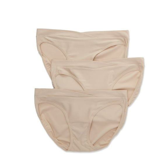 Vanity Fair Lingerie Women's Beyond Comfort Silky Stretch Bikini Underwear, 3-Pack
