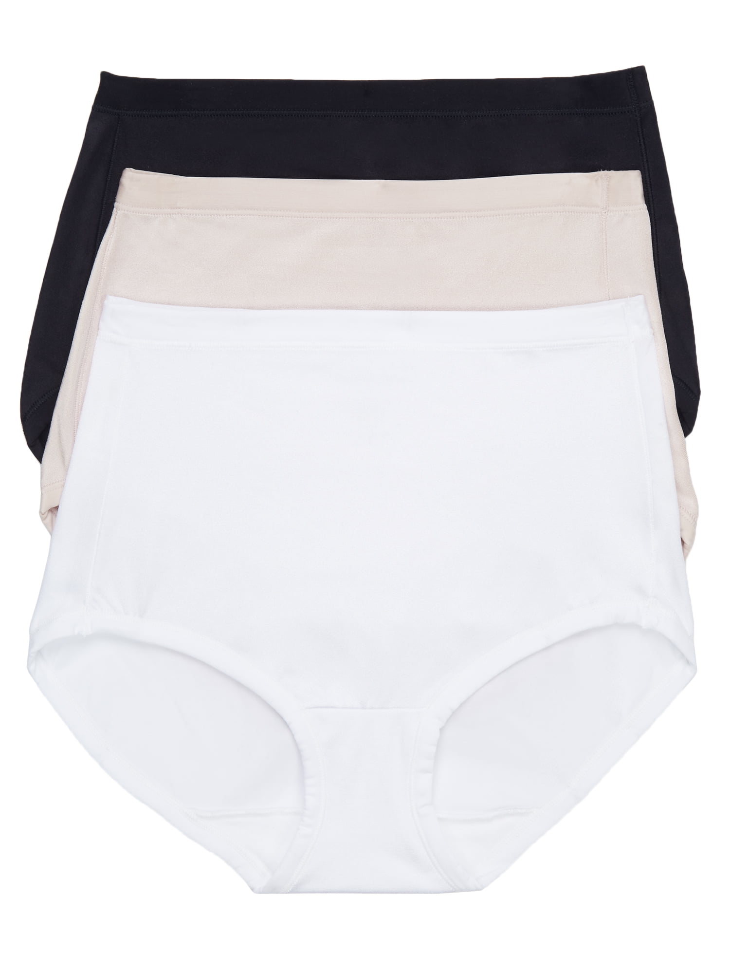 Vanity Fair Lingerie Women's Body Caress Brief Underwear, 3-Pack