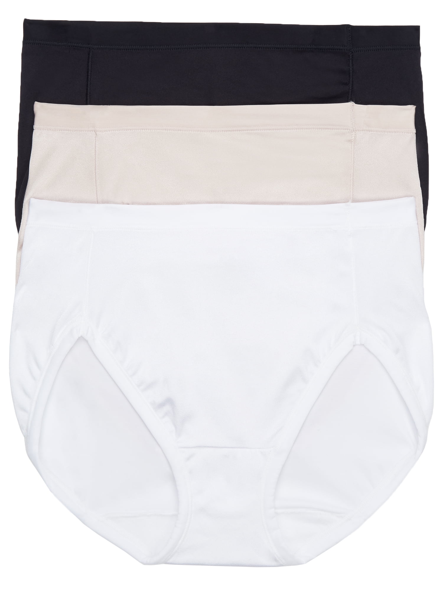 Vanity Fair Lingerie Women's Body Caress Hi-Cut Underwear, 3-Pack
