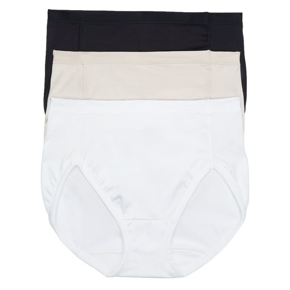 Vanity Fair Lingerie Women's Body Caress Hi-Cut Underwear, 3-Pack