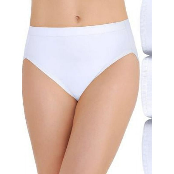 Vanity Fair Lingerie Women's Comfort Where It Counts Hi-Cut Underwear, 3-Pack