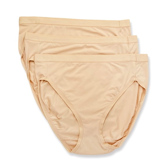 Vanity Fair Lingerie Women's Comfort Where It Counts Hi-Cut Underwear, 3-Pack