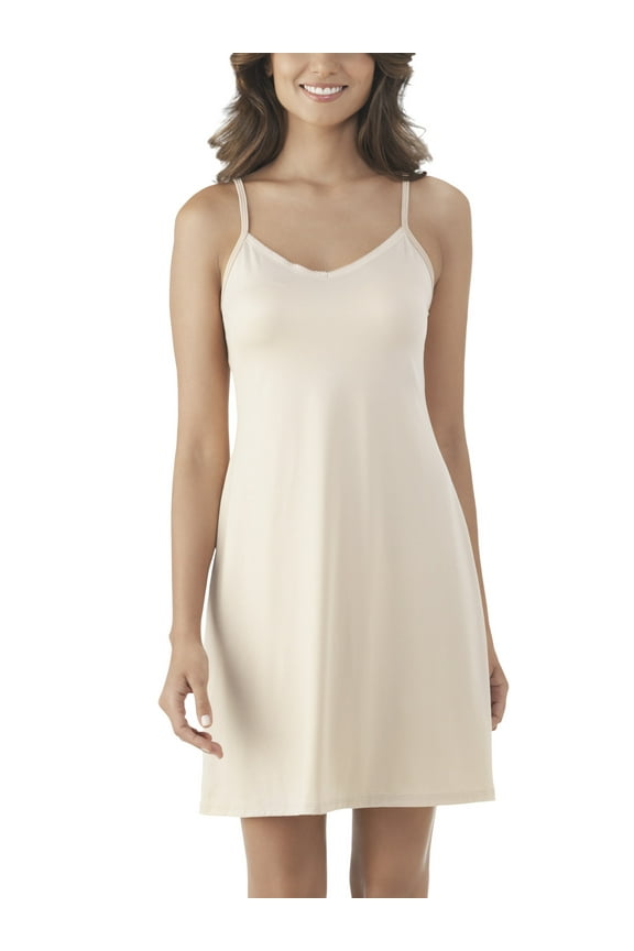 Women's Everyday Layers Full Slip V-Neck with Adjustable Straps, Sizes S-2XL