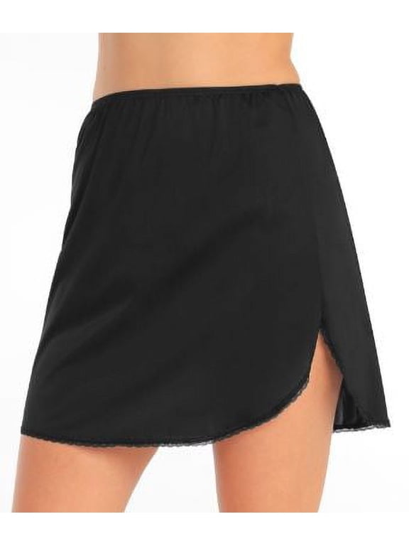 Vanity Fair Women's Half Slip with Side Slit, Smooth Anti-Static Nylon Slip for Dresses and Skirts, Multiple Lengths, Sizes S-3XL