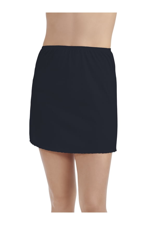 Vanity Fair Women's Half Slip with Side Slit, Smooth Anti-Static Nylon Slip for Dresses and Skirts, Multiple Lengths, Sizes S-3XL