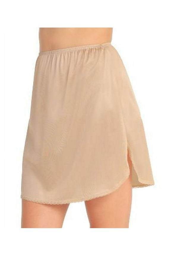 Women's Everyday Layers Single Slit Half Slip - Sleek Nylon, Smooth Fit, Multiple Lengths