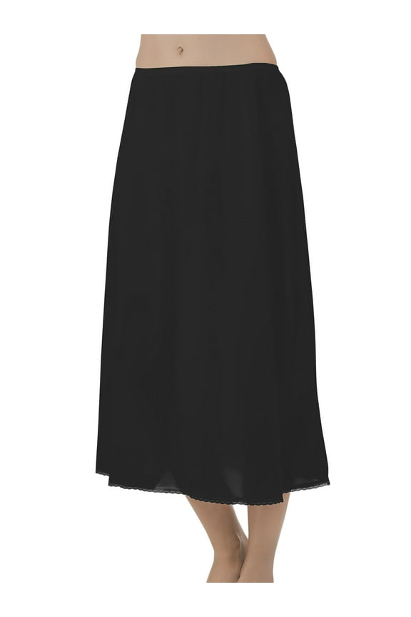 Women's Everyday Layers Traditional Half Slip - Sleek Nylon with Lace Trim, Multiple Lengths