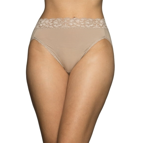 Vanity Fair Lingerie Women's Underwear, Flattering Lace Hi-Cut Brief Panty