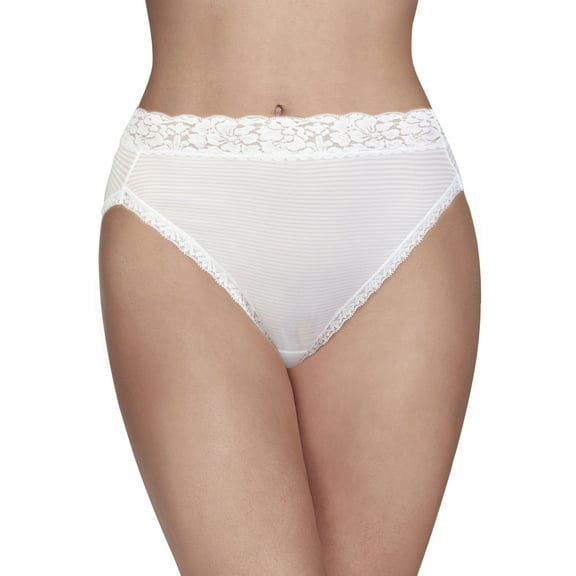 Vanity Fair Lingerie Women's Underwear, Flattering Lace Hi-Cut Brief Panty