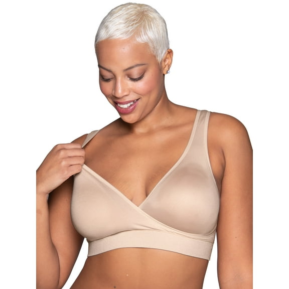 Vanity Fair Lingerie Women's Maternity Nursing Wireless Bra for Breastfeeding, Cross Front Pullover Style 72074