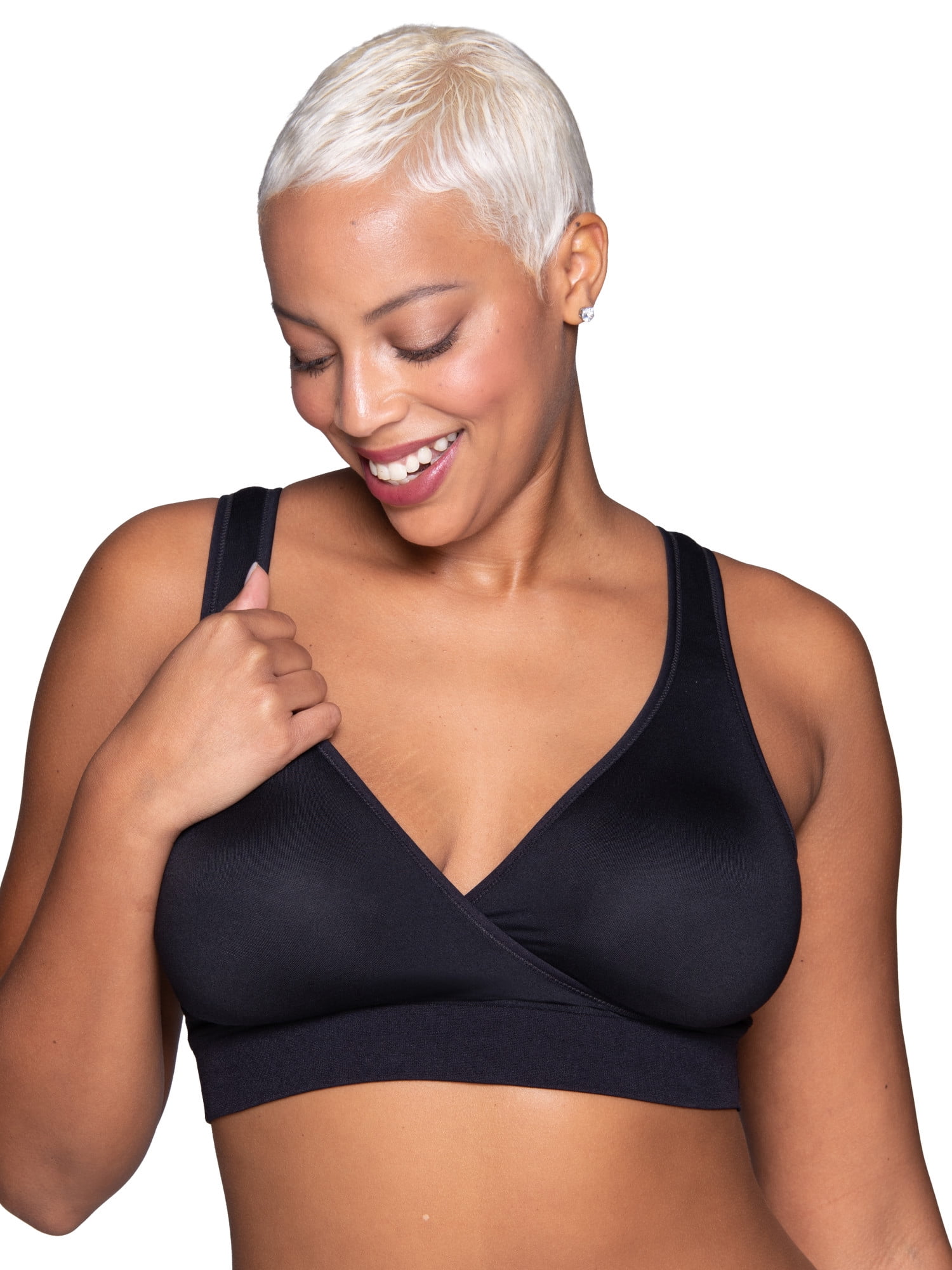 Vanity Fair Lingerie Women's Maternity Nursing Wireless Bra for Breastfeeding, Cross Front Pullover Style 72074