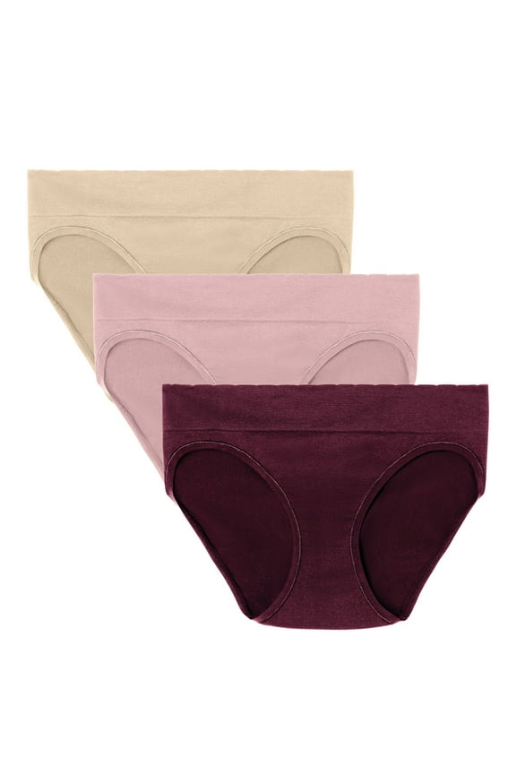 Women's No Pinch No Show Seamless Bikini Underwear, 3-Pack