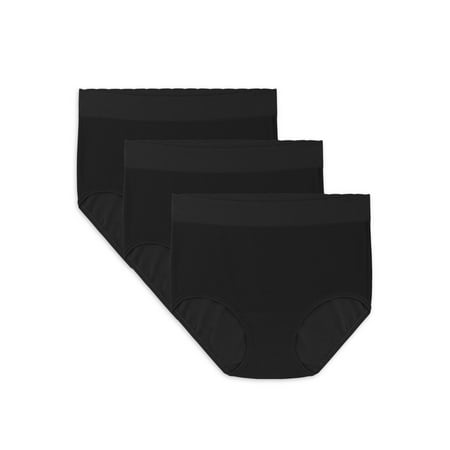 Vanity Fair Lingerie Women's No Pinch No Show Seamless Brief Underwear, 3-Pack