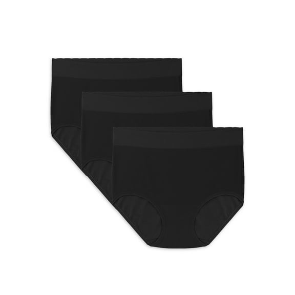 Vanity Fair Lingerie Women's No Pinch No Show Seamless Brief Underwear, 3-Pack