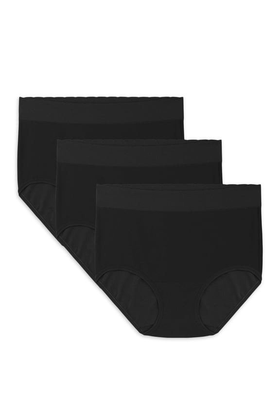 Women's No Pinch No Show Seamless Brief Underwear, 3-Pack