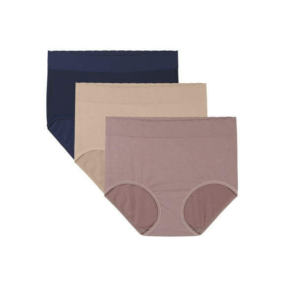 Vanity Fair Lingerie Women's No Pinch No Show Seamless Brief Underwear, 3-Pack