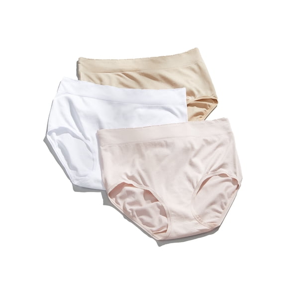 Vanity Fair Lingerie Women's No Pinch No Show Seamless Brief Underwear, 3-Pack