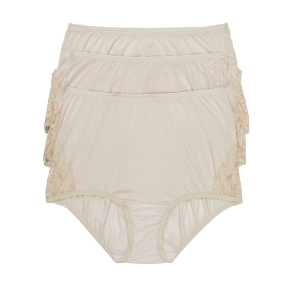 Vanity Fair Lingerie Women's Perfectly Yours Lace Nouveau Full Brief Underwear, 3-Pack