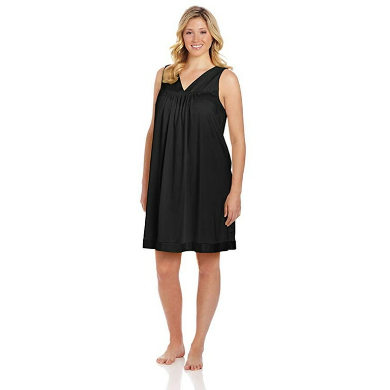 Vanity Fair Plus Size Coloratura Sleepwear Short Gown 30807 Midnight Black 2X Walmart