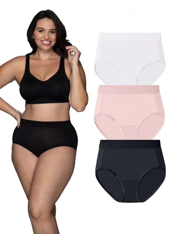 Collection Women's 360 Comfort Brief Underwear, 3 Pack, Sizes S-5XL