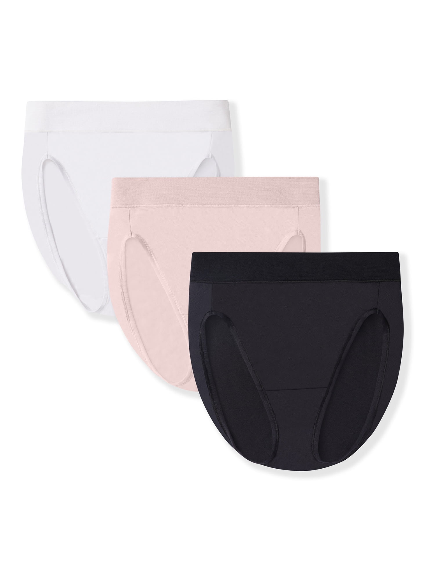 Womens Ladies Lot 3 Hi-Cut Panties 3 Brands Underwear Size XL (8) NEW