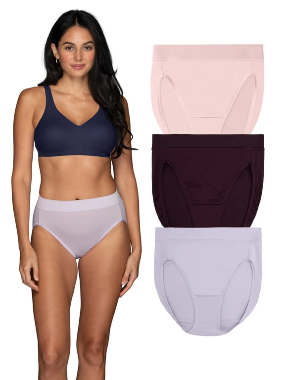 Collection Women's 360 Comfort Hi-Cut Brief Underwear, 3-Pack, Sizes S-5XL