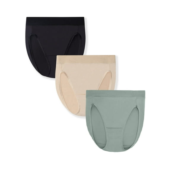 Vanity Fair Radiant Collection Women's 360 Comfort Hi-Cut Brief Underwear, 3-Pack, Sizes S-5XL