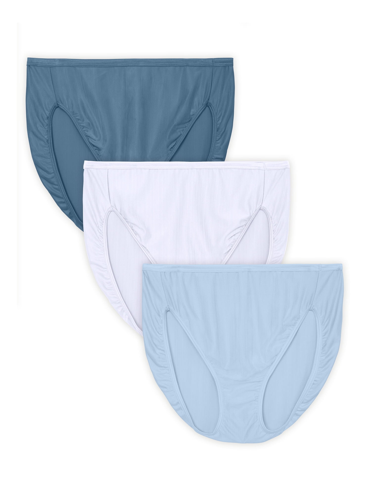 Vanity Fair Women's Comfort Where It Counts Hi-Cut Underwear, 3 Pack 