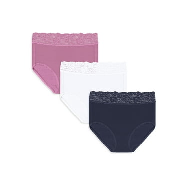 Vanity Fair Radiant Collection Women's Light and Luxe Underwear - No Pinch, Stretch Lace Waistband, 3-Pack, Sizes S-5XL