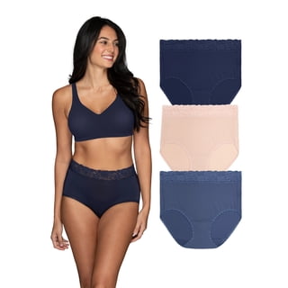 Vanity Fair Radiant Women's Light and Luxe Brief Underwear - Stretch Lace Waistband, 3-Pack, Sizes S-5XL