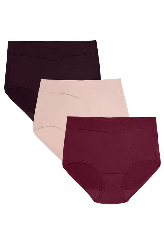 Women's Silky Stretch Brief Underwear - V-Front Waist, Comfort Stretch, 3-Pack, Sizes S-5XL