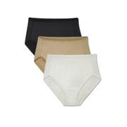 Vanity Fair Radiant Collection Women's Undershapers Hi-Cut Brief Underwear, 3 Pack