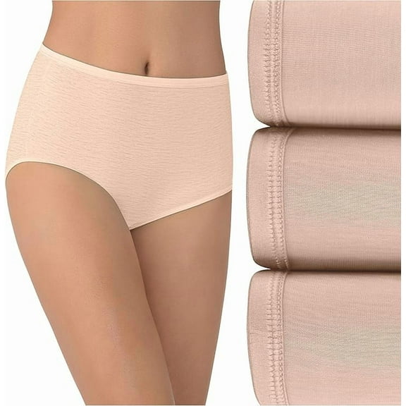Vanity Fair Women's 3 Pack Illumination Brief Panty 13109, Rose Beige, Large/7