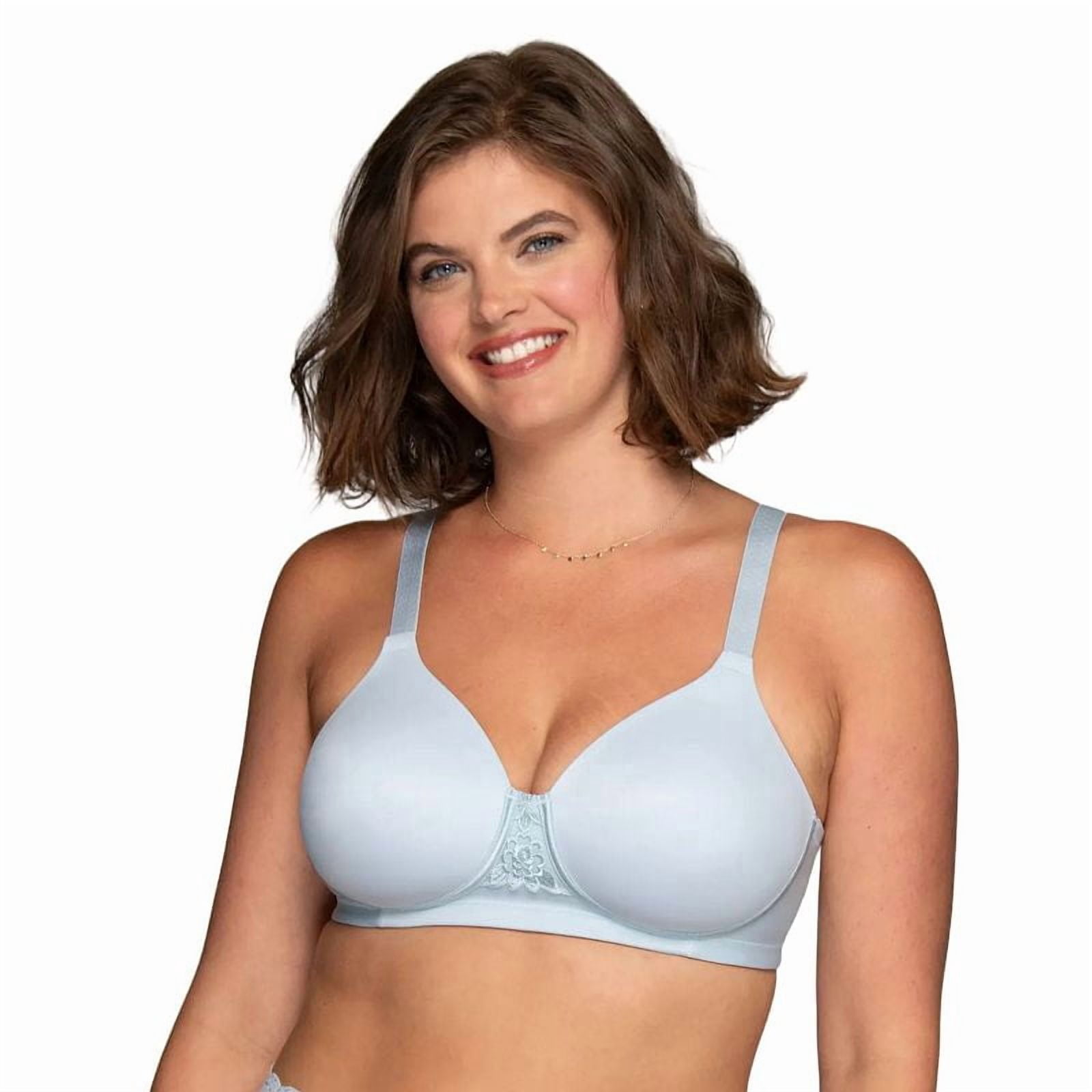 Vanity Fair Women's Beauty Back Back Smoother Full-Figure Wireless Bra 71380 Shirting Blue Size 40DD