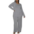 thumbnail image 1 of Vanity Fair Women's Beyond Comfort Modal Pajama Set, Long Sleeve,Steel Grey, 2XL, 1 of 4
