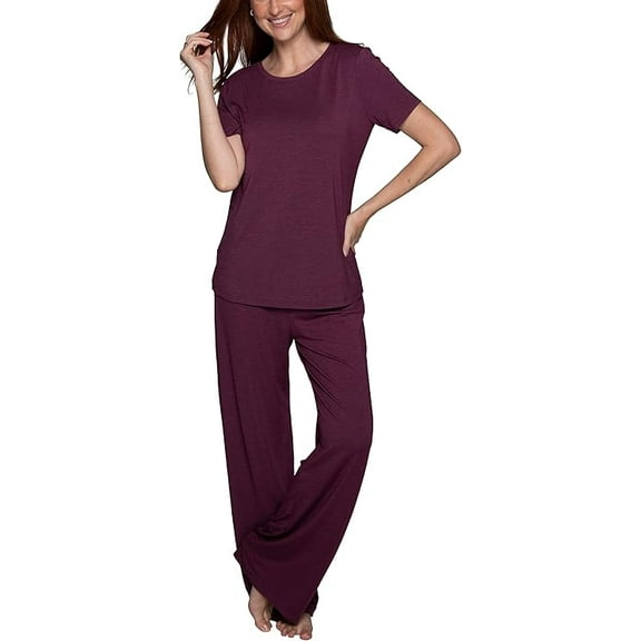 Vanity Fair Women's Beyond Comfort Modal Pajama Set, Short Sleeve, Olive Sprig Heather, 2XL