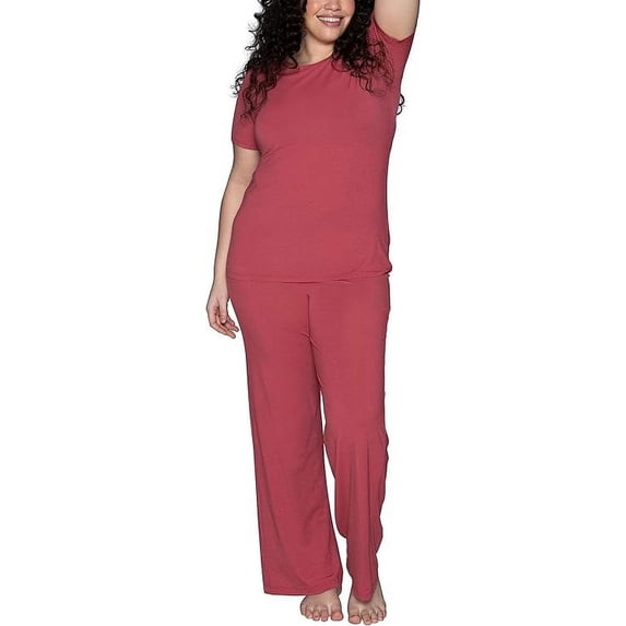 Vanity Fair Women's Beyond Comfort Modal Pajama Set, Short Sleeve, Sedona Heather, 2XL